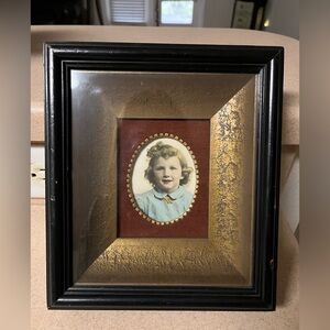 RARE Antique Wood Framed Childs Picture Photo
